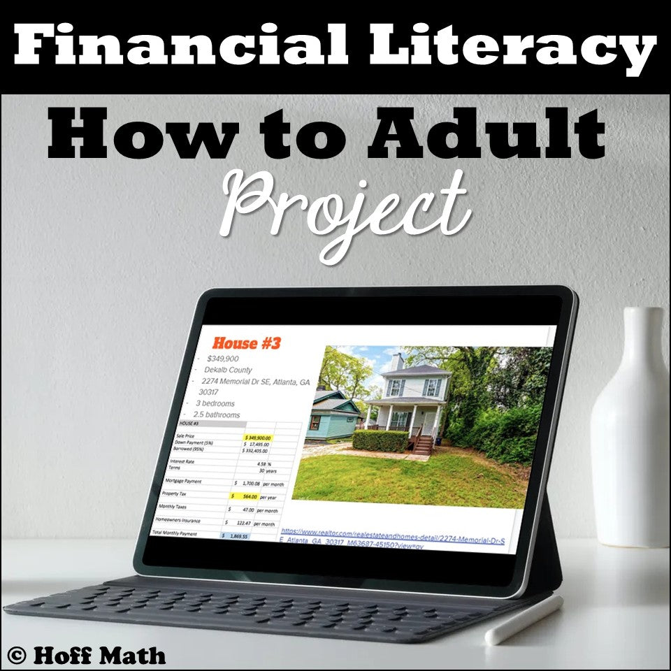 How to Adult PROJECT | Financial Math Project for High School Math EDITABLE