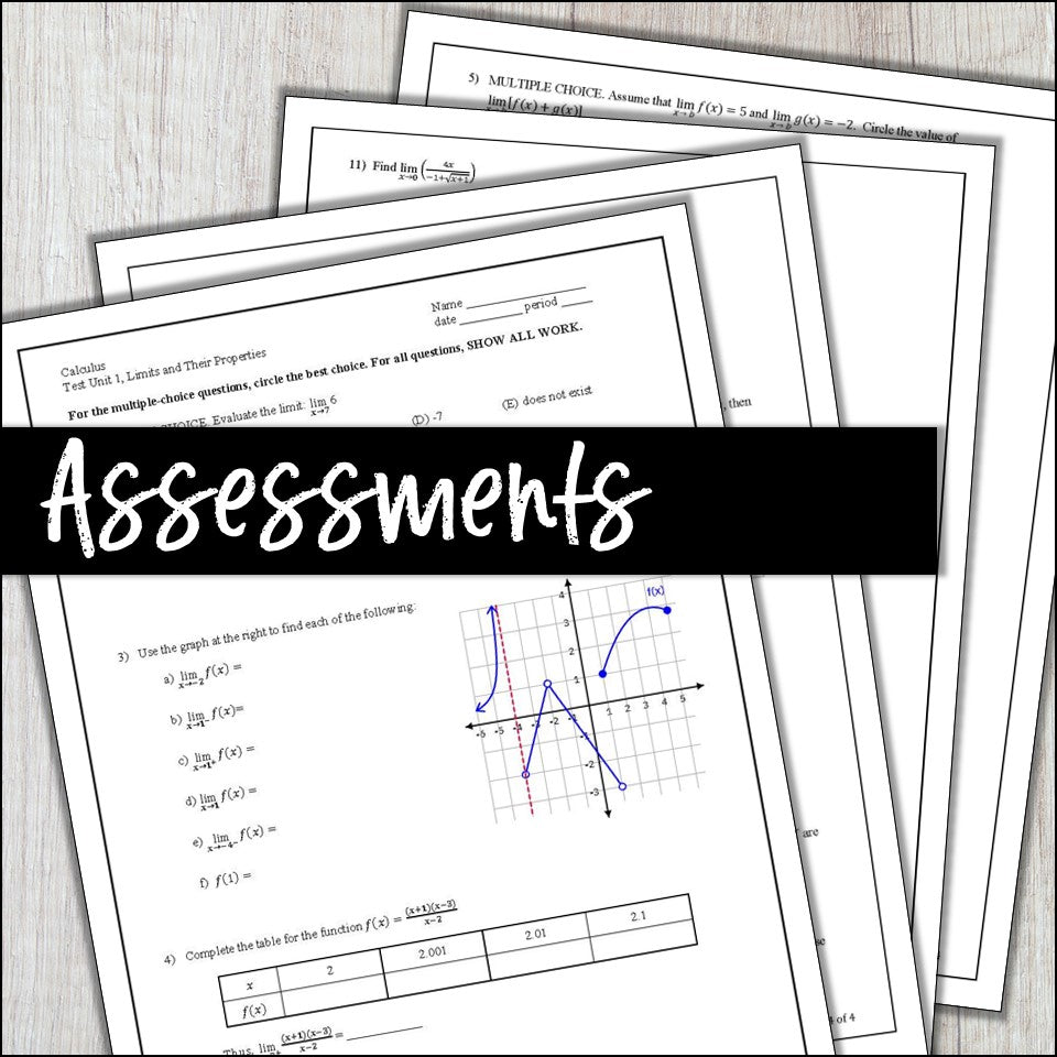 Calculus Curriculum Full Year | Notes, Homework, Assessments, Projects